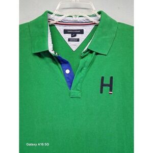 Tommy Hilfiger Men's Custom Fit Short Sleeve Green Polo Shirt #85 Size XL
